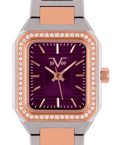 ساعة نسائية ماركة V19.69 فضي روز مينا موف موديل VT...