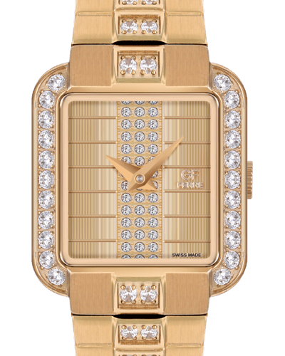 ساعة نسائية صناعة سويسرية ماركة جي اف فيرري ذهبي م...