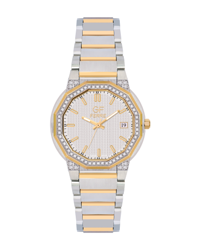 ساعة الماس نسائية ماركة جي اف فيرري ذهبي مينا ابيض...