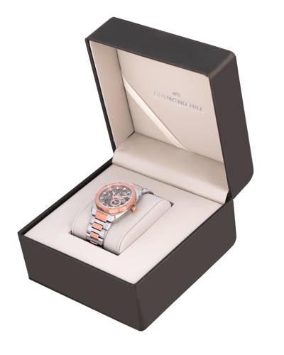 ساعة رجالية اوتوماتيك ماركة دايموند هيل فضي روز مي...