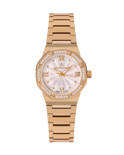 ساعة نسائية صناعة سويسرية ماركة دي كي ذهبي مينا اب...