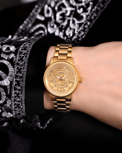 ساعة نسائية ماركة جي اف فيرري صناعة سويسرية ذهبي م...