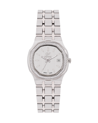 ساعة نسائية صناعة سويسرية ماركة جي اف فيرري فضي مي...