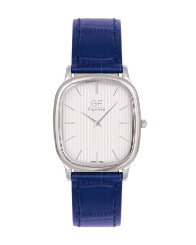 ساعة رجالية صناعة سويسرية ماركة جي اف فضي مينا ابي...