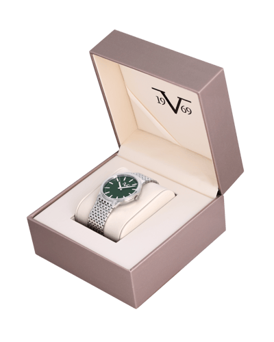 ساعة رجالية ماركة V19.69 فضي مينا اخضر موديل VSSGR...