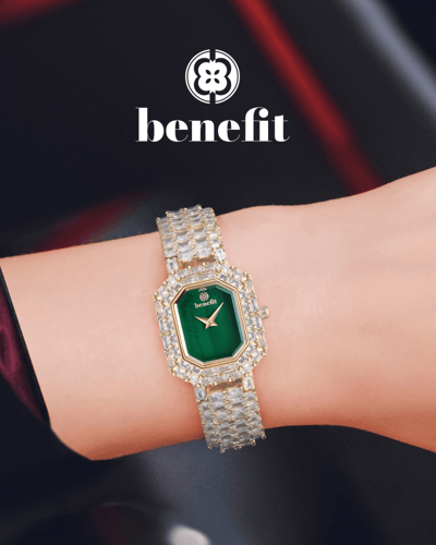 ساعة نسائية ماركة بنفيت ذهبي مينا اخضر موديل BNGPG...