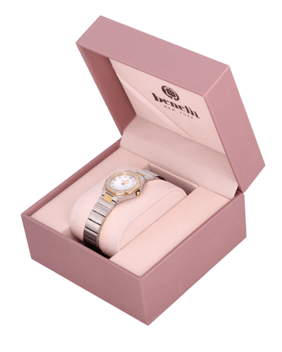 ساعة نسائية ماركة بنفيت فضي ذهبي مينا صدفي موديل B...