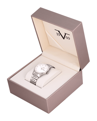 ساعة رجالية ماركة V19.69 فضي مينا ابيض موديل VSSW0...