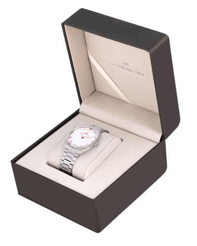 ساعة رجالية ماركة دايموند هيل فضي مينا فضي روز مود...