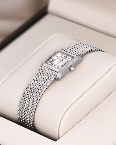 ساعة نسائية ماركة دايموند هيل موديل فضي مينا صدفي...