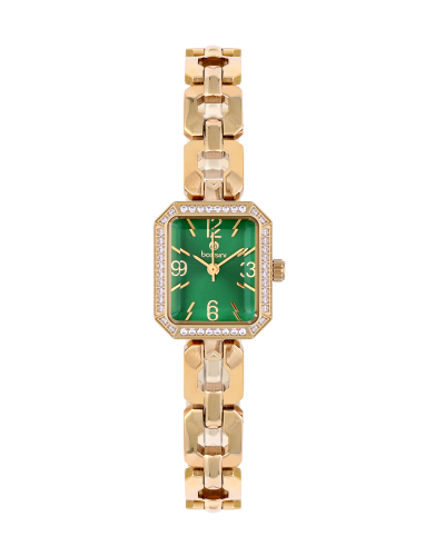 ساعة بوسيني نسائية ذهبي مينا اخضر موديل BSGPGR703L