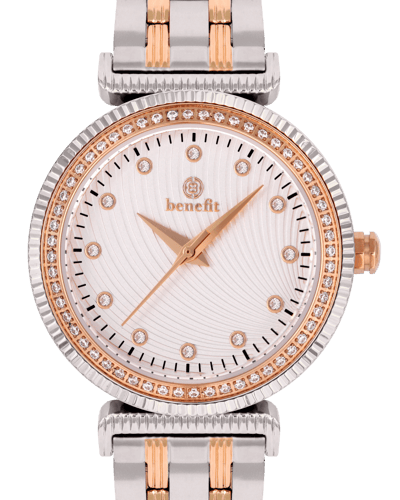 ساعة نسائية ماركة بنفيت فضي روز مينا ابيض موديل BN...