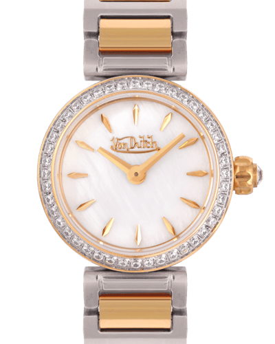 ساعة نسائية ماركة فاندتش فضي ذهبي مينا صدفي موديل...