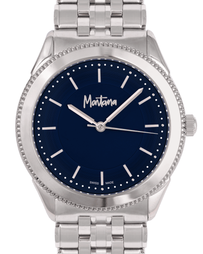 ساعة رجالية ماركة مونتانا صناعة سويسرية فضي مينا أ...
