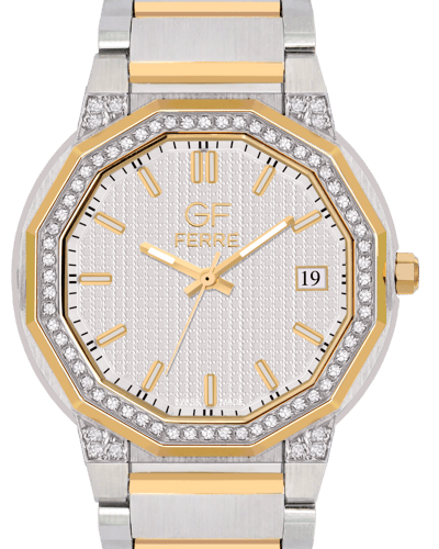 ساعة الماس نسائية ماركة جي اف فيرري ذهبي مينا ابيض...