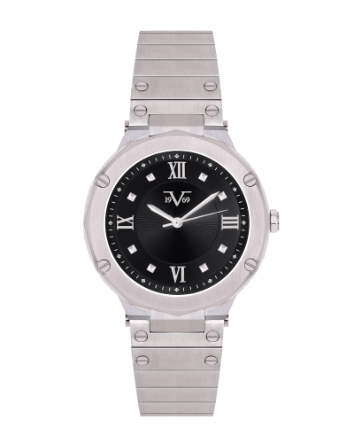 ساعة رجالية ماركة V19.69 فضي مينا اسود ، موديل VSS...