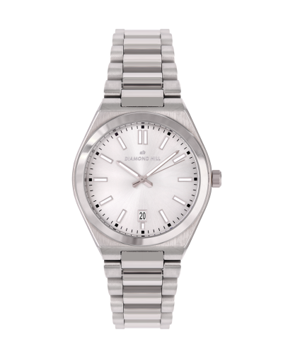 ساعة رجالية ماركة دايموند هيل فضي مينا فضي موديل D...