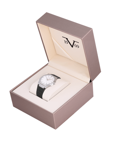 ساعة رجالية ماركة V19.69 فضي ربر اسودموديل VSSGR25...