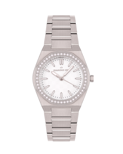 ساعة نسائية ماركة دايموندهيل فضي مينا ابيض DHSSW81...