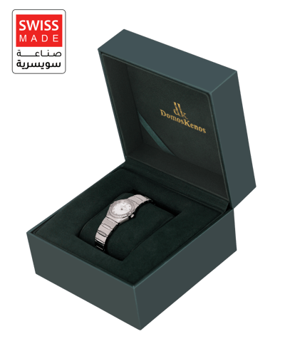 ساعة نسائية ماركة دي كي صناعة سويسرية فضي مينا ابي...