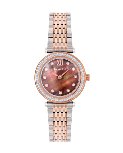 ساعة نسائية ماركة بنفيت فضي روز مينا صدفي موديل BJ...