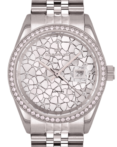 ساعة نسائية ماركة دايموند هيل موديل فضي مينا فضي D...