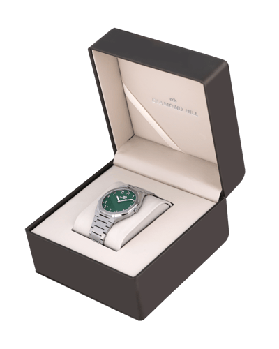 ساعة رجالية ماركة دايموند هيل فضي مينا اخضر موديل....