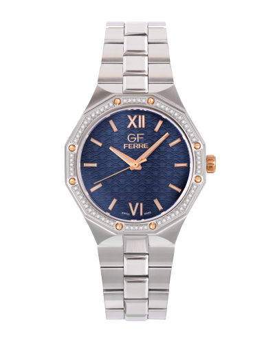 ساعة الماس رجالية صناعة سويسرية ماركة جي اف فضي مي...