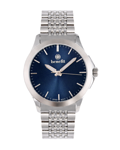 ساعة رجالية ماركة بنفيت فضي مينا ازرق موديل BNSSBL...