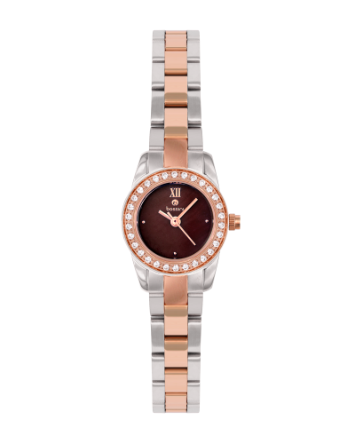ساعة نسائية ماركة بوسيني فضي روز ميناء بني موديل B...