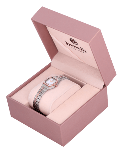 ساعة نسائية ماركة بنفيت فضي روز مينا صدفي موديل BN...