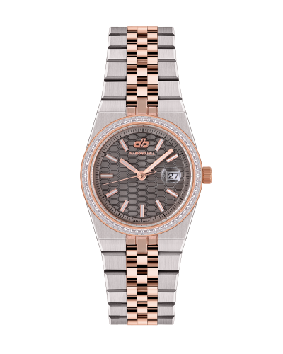 ساعة نسائية ماركة دايموند هيل موديل فضي روز مينا ر...