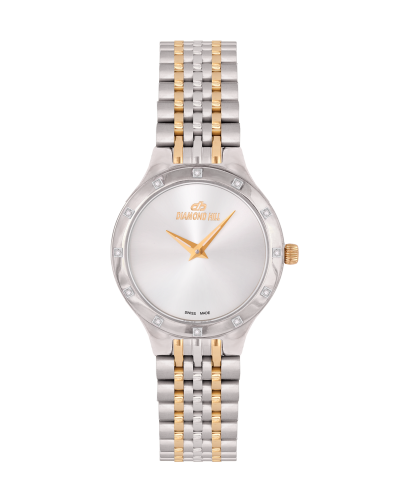 ساعة الماس نسائية ماركة دايموند هيل ذهبي فضي موديل...