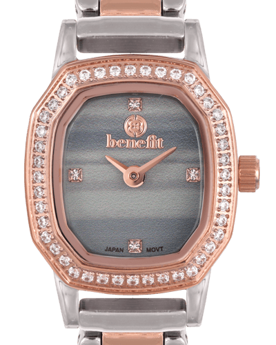 ساعة نسائية ماركة بنفيت فضي روز مينا رمادي موديل B...