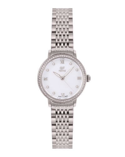 ساعة نسائية صناعة سويسرية ماركة جي اف فيرري فضي مي...