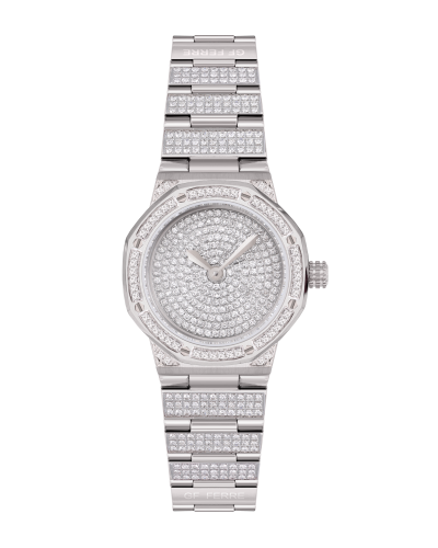 ساعة الماس نسائية ماركة جي اف فيرري فضي GFSS820LD