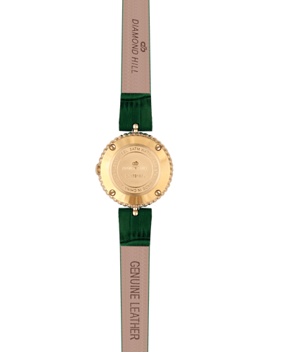 ساعة نسائية ماركة دايموند هيل موديل ذهبي جلد اخضر...