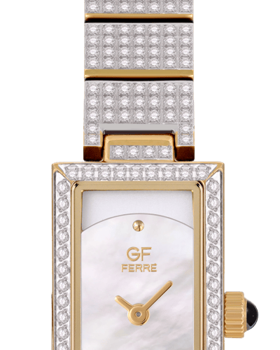 ساعة الماس نسائية ماركة جي اف فيرري فضي ذهبي موديل...