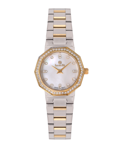 ساعة نسائية ماركة بنفيت فضي ذهبي مينا صدفي موديل B...