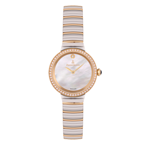 ساعة نسائية ماركة دي كي فضي ذهبي DKTTGP2225