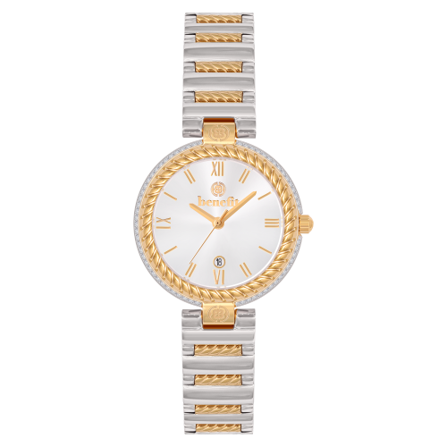 ساعة نسائية ماركة بنفيت فضي ذهبي Benefit BJ170012L