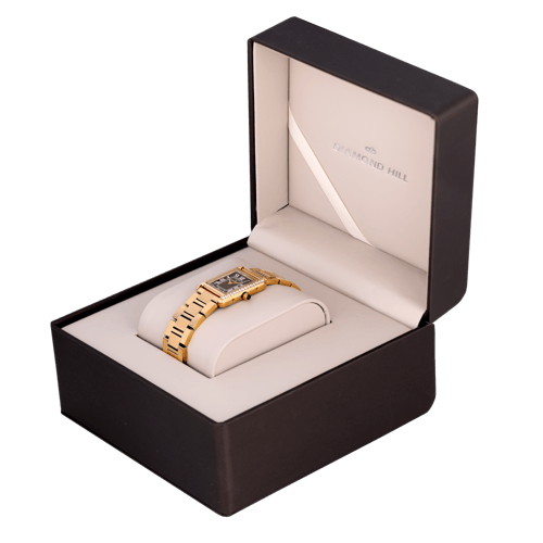 ساعة نسائية ماركة دايموند هيل ذهبي مينا اخضر موديل...