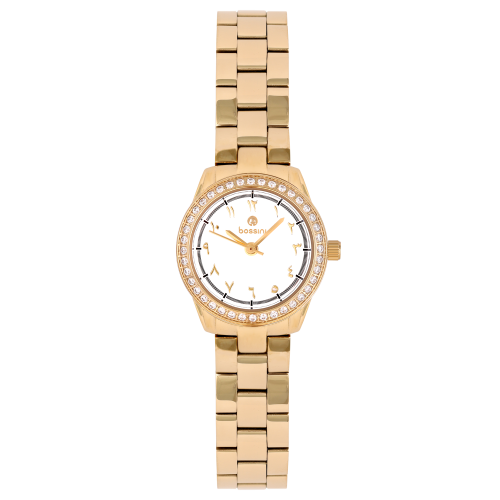 ساعة بوسيني نسائية مينا ابيض موديل BSGP701L