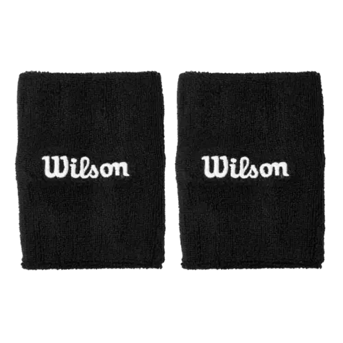 Wilson Long Wristbands Black (pack x2) - سوار معصم