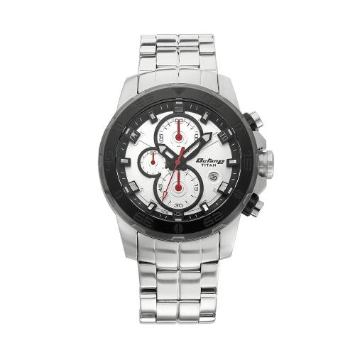 ساعة تيتان رجالي كورنغراف Titan White Dial Stainle...