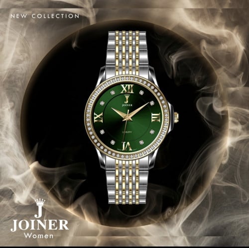 ساعة جوينر نسائي فضي ذهبي مينا اخضر JO-14226