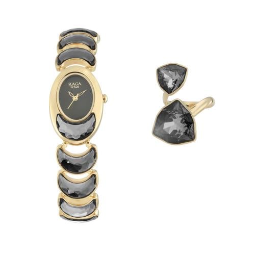 ساعة تيتان راجا نسائي Titan Raga Cocktail Black Di...