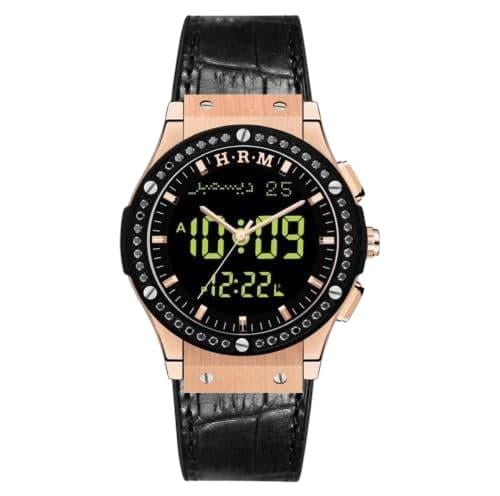 ساعة الحرمين الرجالية جلد فاخر HA-6108E قياس 48MM...
