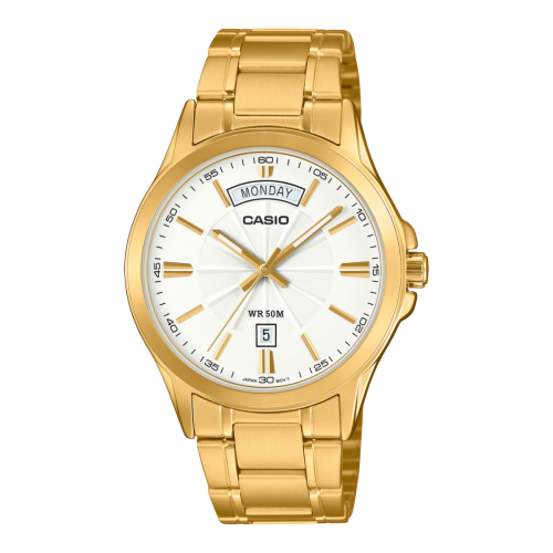 ساعة كاسيو رجالي بلون ذهبي MTP-1381GD-7AV
