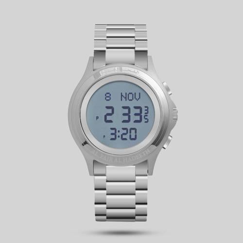 ساعة الفجر الحديث ستانلس ستيل مدور فضي وسط موديل A...